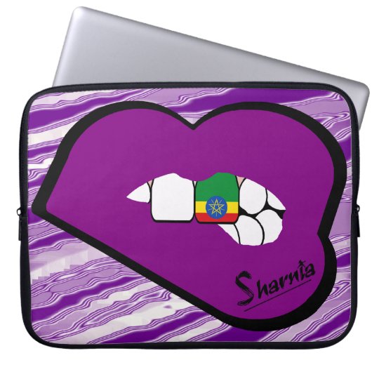 Sharnias Lippenäthiopien-Laptop-Hülsen-lila Lippen Laptopschutzhülle