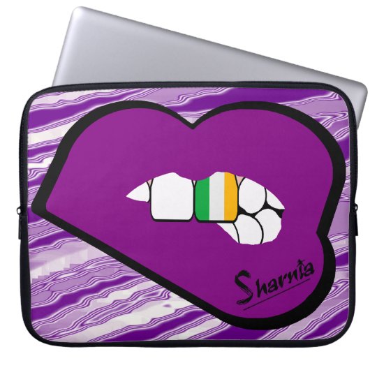 Sharnias Lippenirland-Laptop-Hülse (lila Lippen) Laptop Sleeve