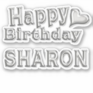 Sharon Happy Birthday silver Aufkleber Sticker