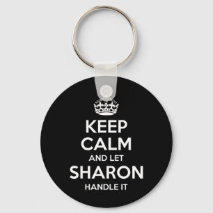 Sharon Keep Calm Personalisierter Name Lustiger Ge Schlüsselanhänger