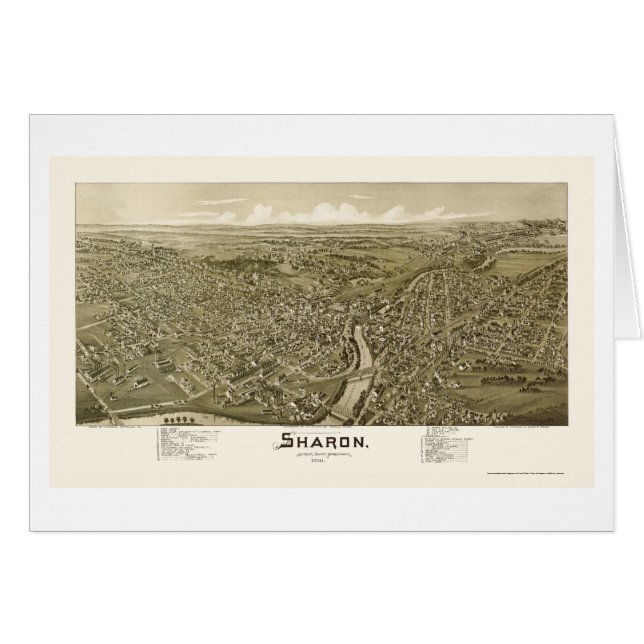 Sharon, panoramische Karte PAs - 1901 (Vorderseite (Horizontal))
