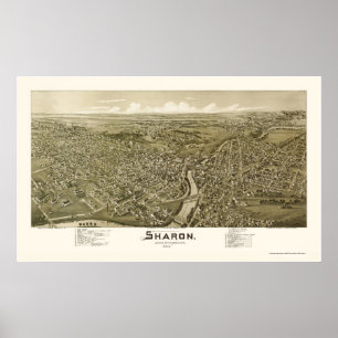 Sharon, panoramische Karte PAs - 1901 Poster