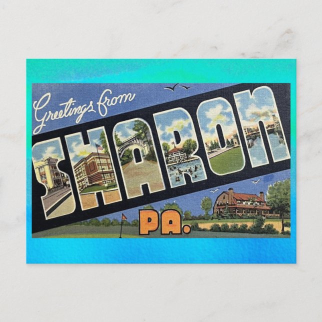 Sharon, Pennsylvania Vintage Travel Postcard Postkarte (Vorderseite)
