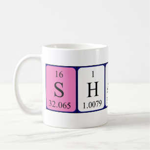 Sharona Namen-Tasse periodischer Tabelle Kaffeetasse