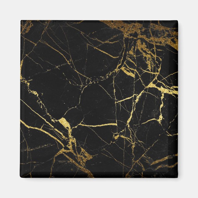 Sharp Black and Gold Marmor Magnet (Vorne)