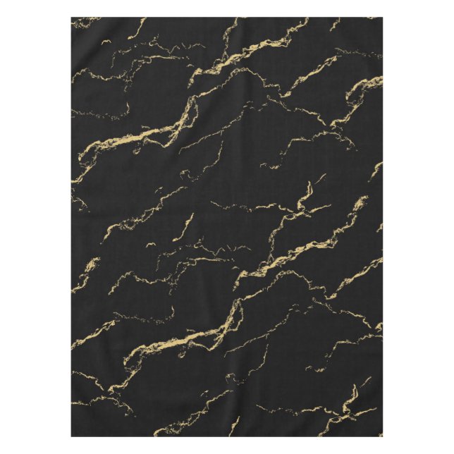 Sharp Black and Gold Marmor Tischdecke (Vorderseite)
