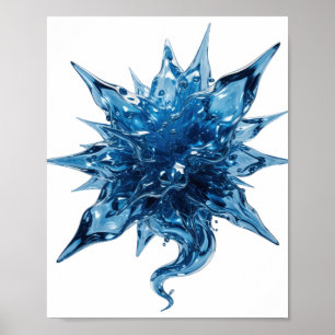 Sharp Blue WATER BALL Grafikdesign Poster