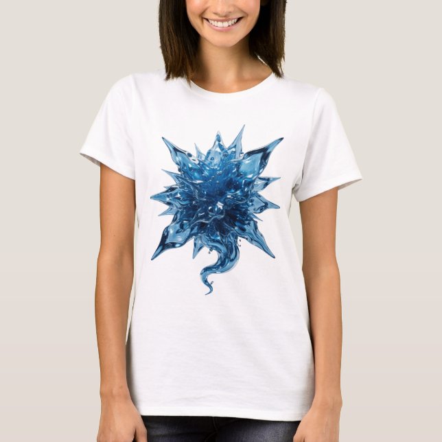 Sharp Blue WATER BALL Grafikdesign T-Shirt (Vorderseite)