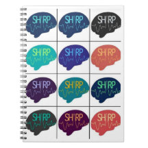 SHARP Carnet spirale multicolores cerveaux