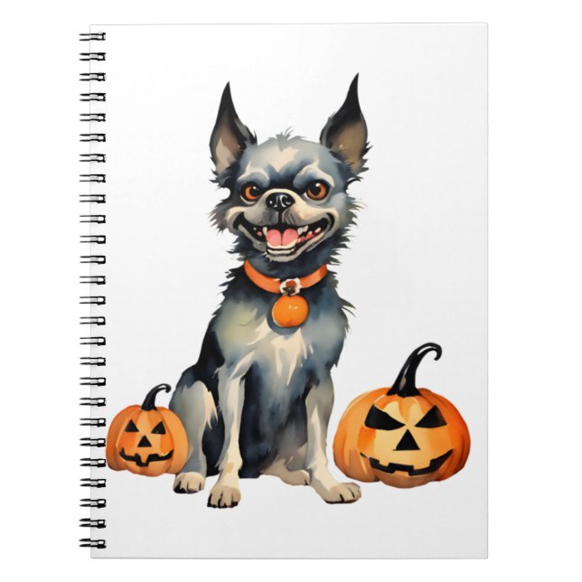 Sharp Dog Guards Halloween Pumpkins Premium Notizblock (Vorderseite)