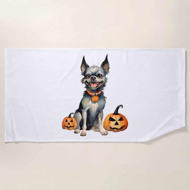 Sharp Dog Guards Halloween Pumpkins Premium Strandtuch (Vorderseite)