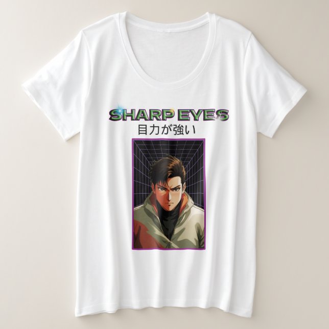 Sharp Eyes Große Größe T-Shirt (Design vorne)