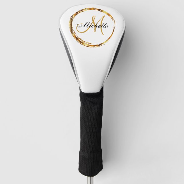 Sharp Golden Monogramm und Name Golf Headcover (Vorderseite)