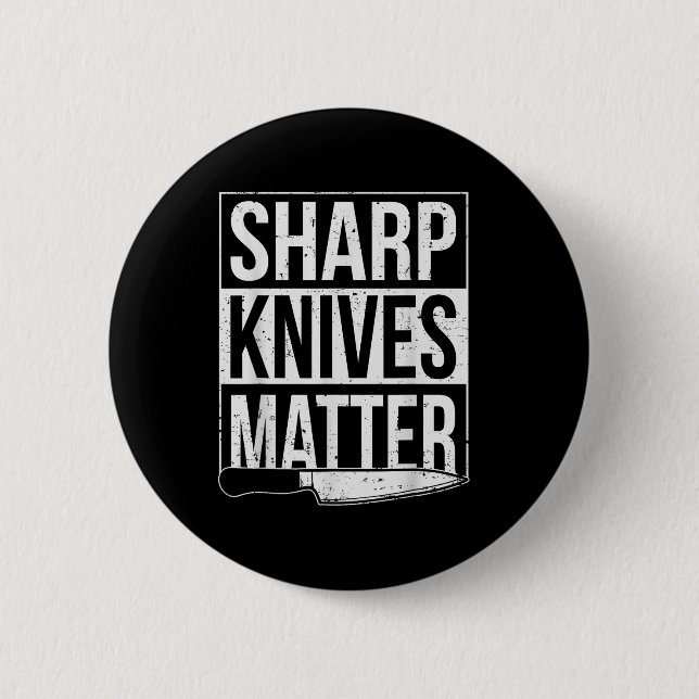 Sharp Knives , Cook Funny Kulinarischer Koch Button (Vorderseite)