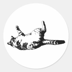 Sharp-Line Tabby Runder Aufkleber