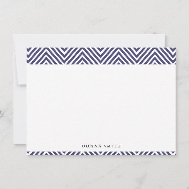 Sharp Navy Zickzack Flat Mitteilungskarten (Vorderseite)