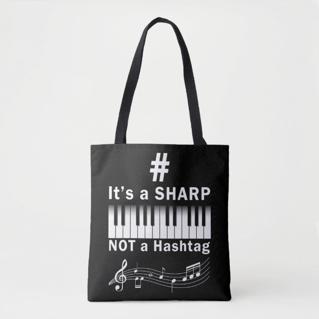 Sharp not Hashtag Piano Player Musician Tastatur Tasche (Vorderseite)