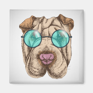 Sharpei in Sonnenbrille Magnet