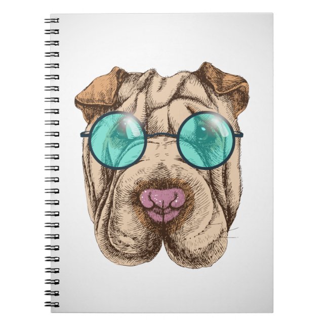 Sharpei in Sonnenbrille Notizblock (Vorderseite)