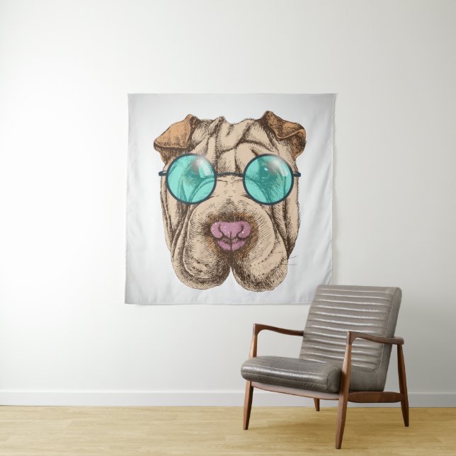 Sharpei in Sonnenbrille Wandteppich (Beispiel)