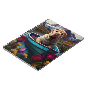 Sharpei on a Paddle: Ein Landschaftliches Abenteue Notizblock