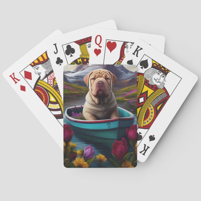 Sharpei on a Paddle: Ein Landschaftliches Abenteue Spielkarten (Rückseite)