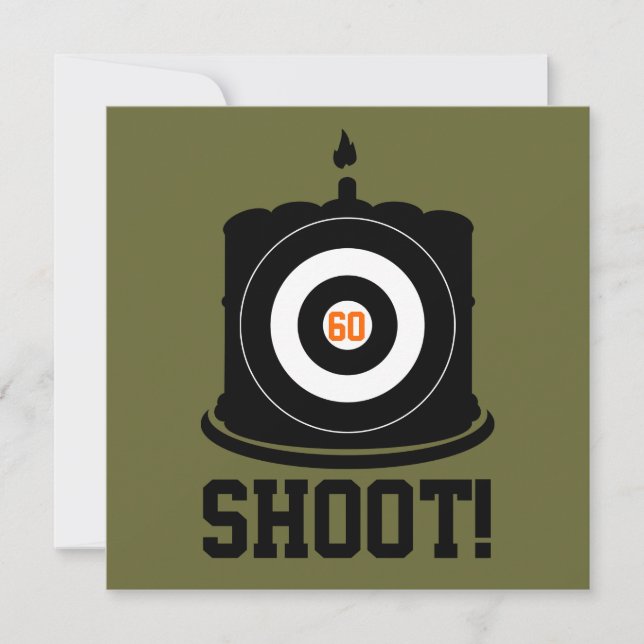 Sharpshooter's 60. Geburtstag - Jagen Einladung (Vorderseite)