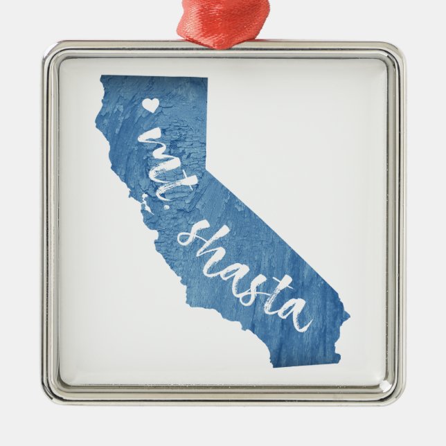 Shasta California Wood Grain Ornament Aus Metall (Vorne)