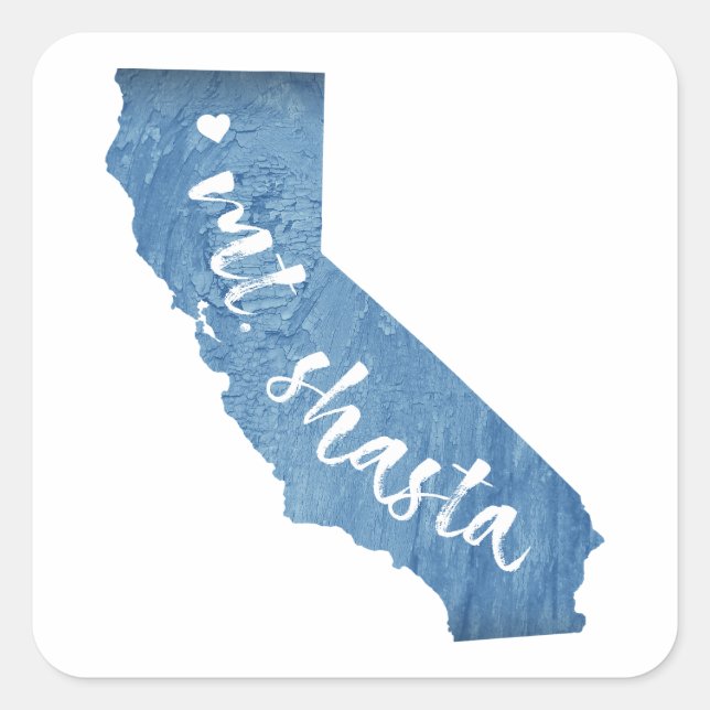 Shasta California Wood Grain Quadratischer Aufkleber (Vorderseite)