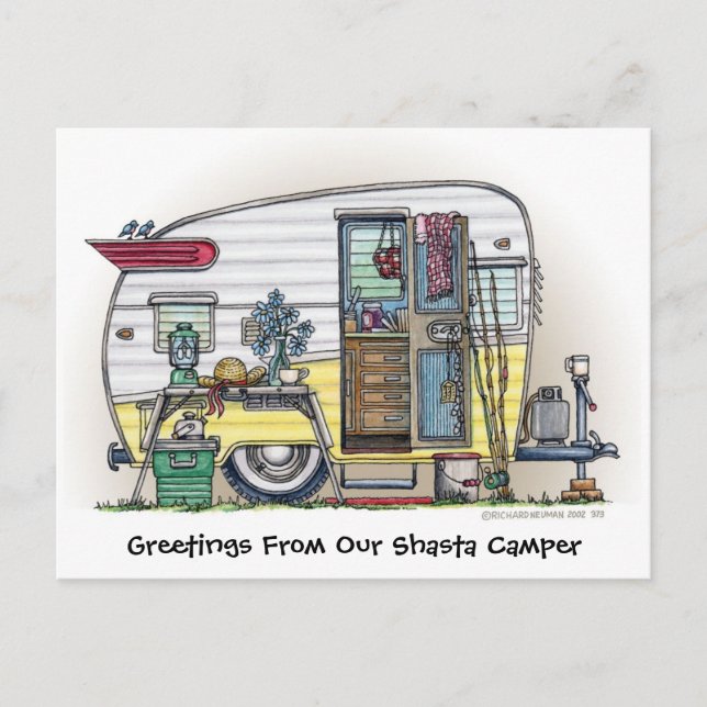 Shasta Camper Trailer RV Postkarten (Vorderseite)