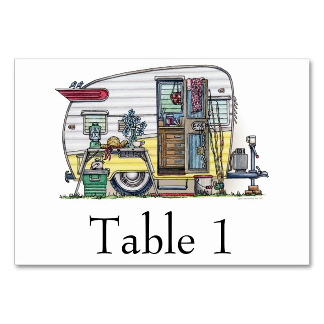 Shasta Camper Trailer Tischnummer (Rückseite)
