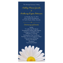 Shasta Daisy Blume Yellow Navy Hochzeitsprogramm