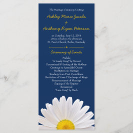 Shasta Daisy Blume Yellow Navy Hochzeitsprogramm Programm