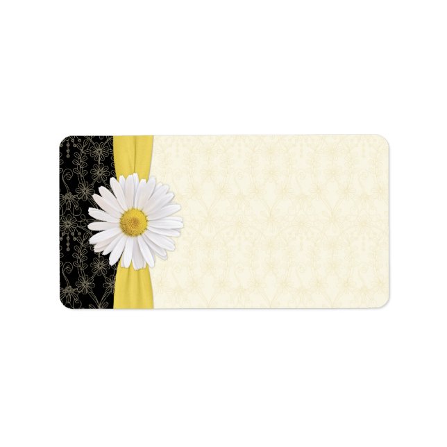 Shasta Daisy Floral Wedding Blank Address Labels Adressaufkleber (Vorne)