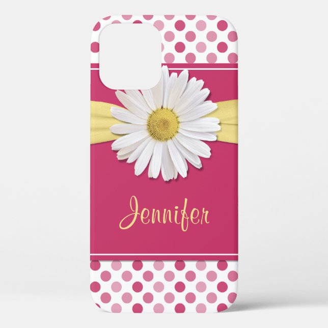 Shasta Daisy Pink Polka Dot Case-Mate iPhone Hülle (Rückseite)