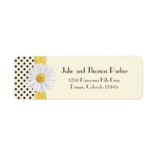 Shasta Daisy Polka Dot Wedding Rücksendeadresse
