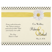 Shasta Daisy Polka Programme de mariage aux points