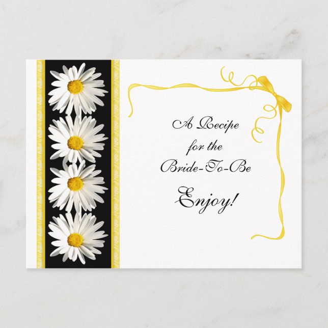 Shasta Daisy Rezept Karte für die Braut (Vorderseite)