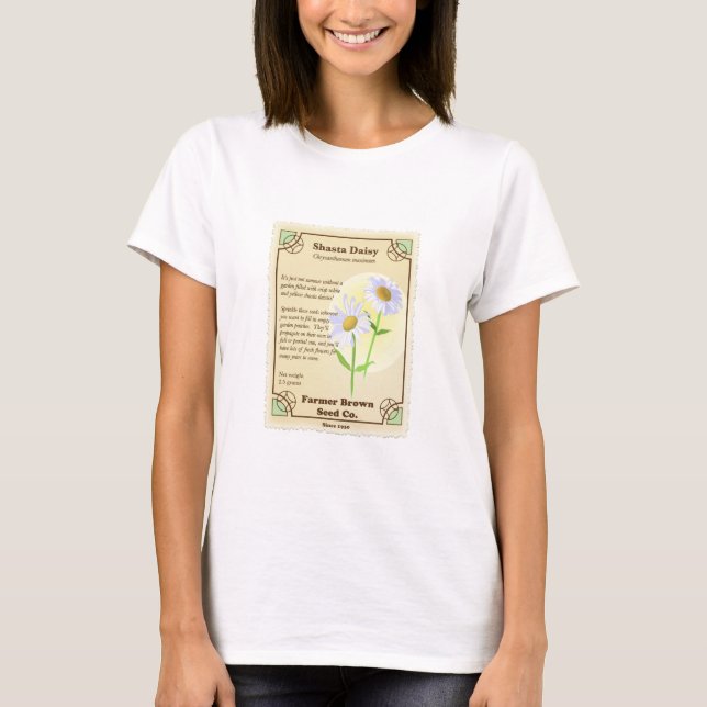 Shasta Daisy Seed Packet T-Shirt (Vorderseite)