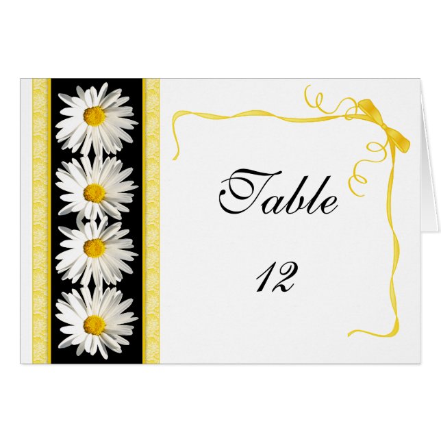 Shasta Daisy Tischnummer Zent Card (Vorderseite (Horizontal))