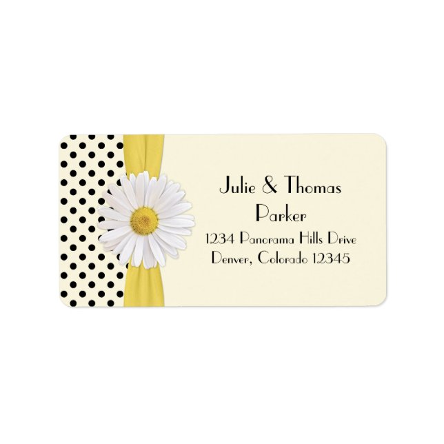 Shasta Daisy Wedding Address Labels Adressaufkleber (Vorne)