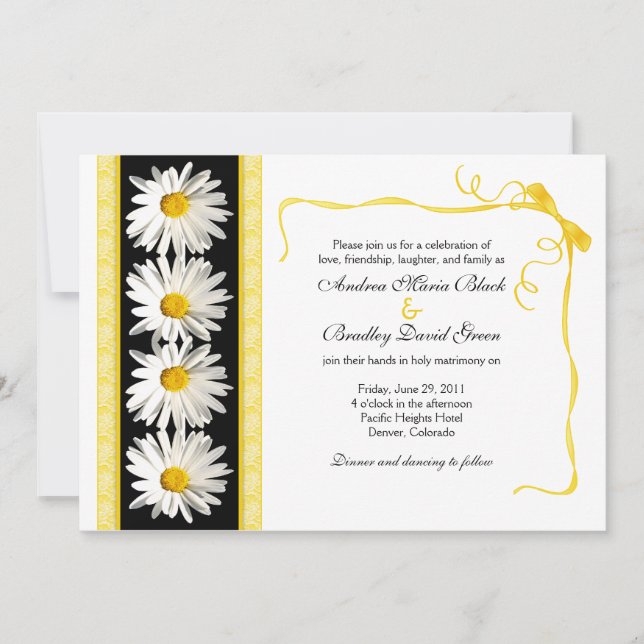 Shasta Daisy Wedding Einladung (Vorderseite)