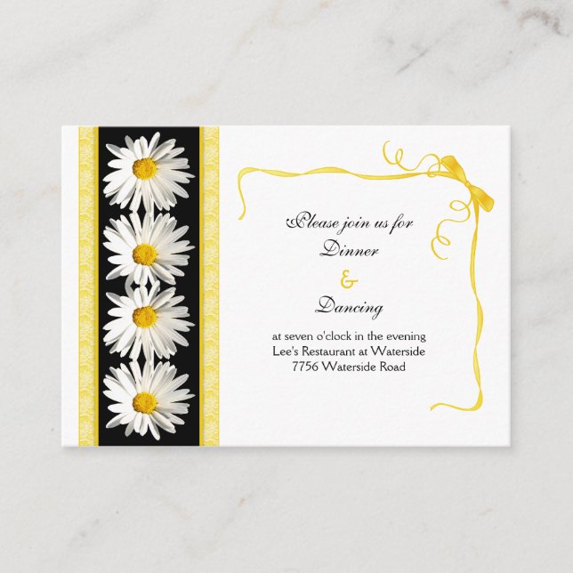 Shasta Daisy Wedding Reception Card Begleitkarte (Vorderseite)