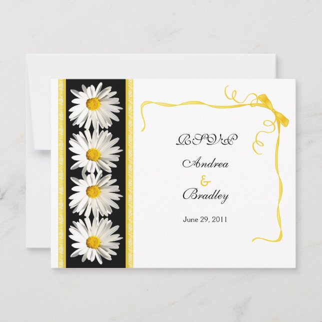 Shasta Daisy Wedding Response Card RSVP Karte (Vorderseite)