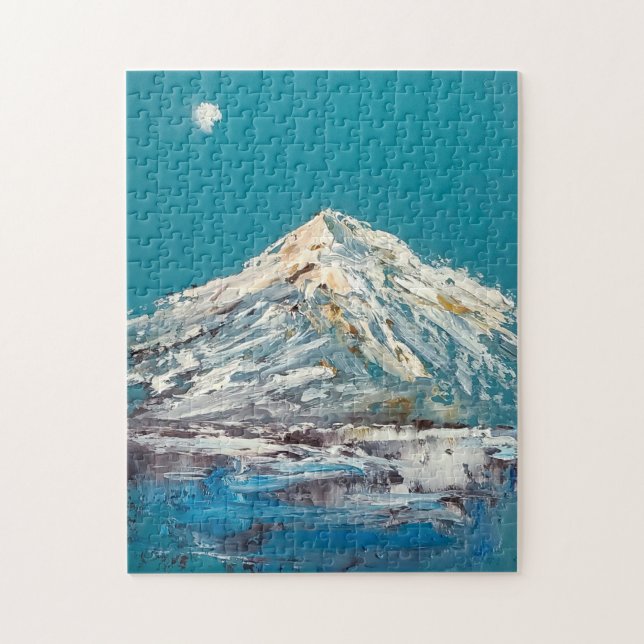 Shasta Moon Abstrakt Mountain Lake and Moon (Vertikal)
