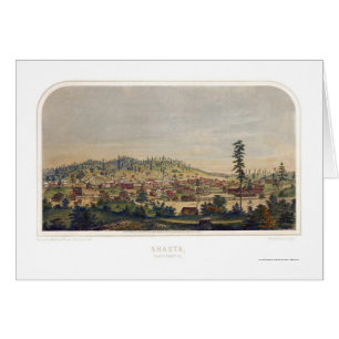 Shasta, panoramische Karte CAs - 1856