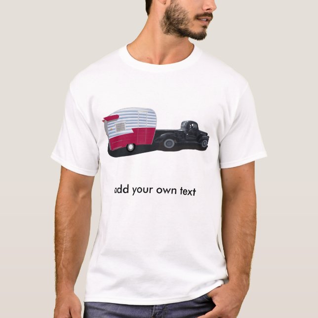 Shasta Reise-Anhänger und heben LKW auf T-Shirt (Vorderseite)