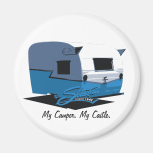 Shasta Vintager Camper - Blau Magnet