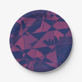 Shattered Blue Red  Pappteller