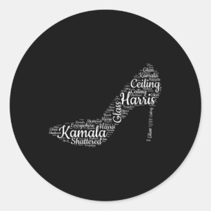 Shattered Gl Everywhere Kamala Harris High Heel Runder Aufkleber